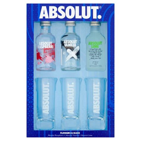 Absolut Vodka Trio And Glasses T Set Tesco Groceries