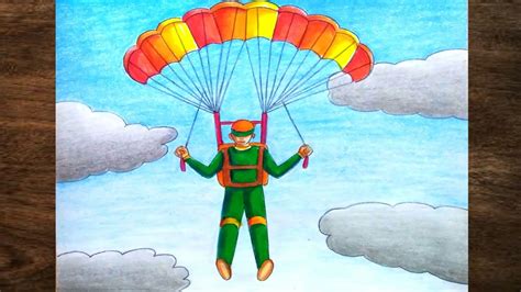 How To Draw A Parachute Man Step By Stepparachute Man Drawing With Oil
