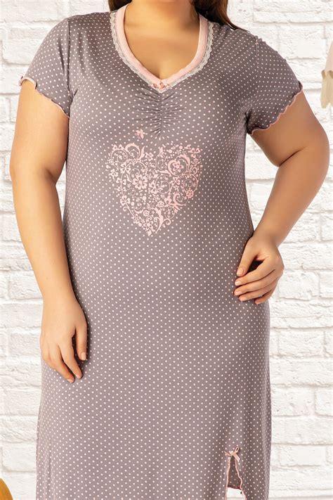 Damska Koszula Nocna Z Wiskozy Plus Size Cocoon Secret Kod 660 EBKG