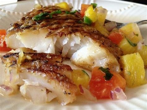 Grilled Grouper And Fresh Mango Pineapple And Papaya Salsa Grilled