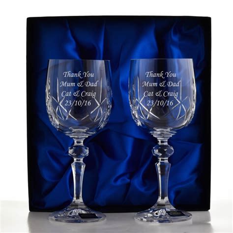 Personalised Pair Of Crystal Wine Glasses