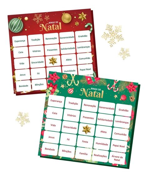 30 Cartelas De Bingo De Natal Arte Digital Para Imprimir Arquivos
