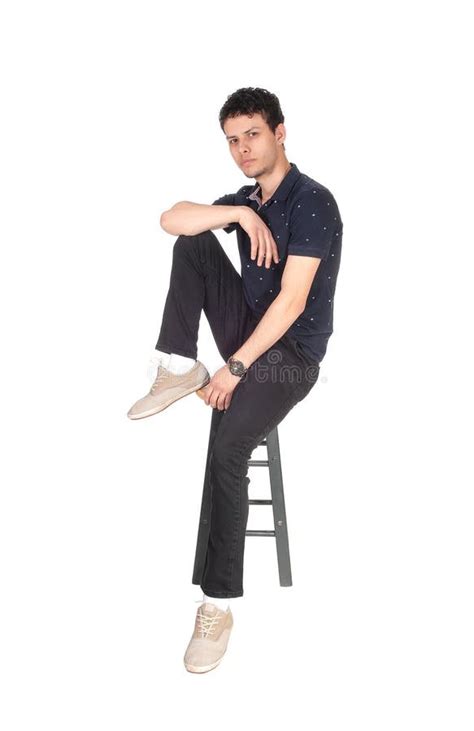 Handsome Tall Young Man Sitting On Chair Stock Image Image Of