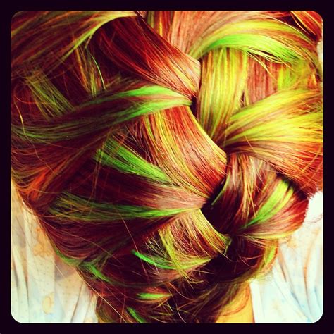 Green Stripped Hair Cool Hair Color Striped Hair Stripped Hair