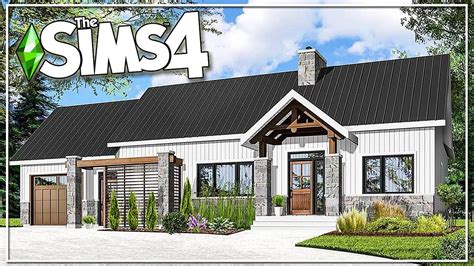 Real To Sims Modern Ranch Home The Sims 4 Speed Build No Cc