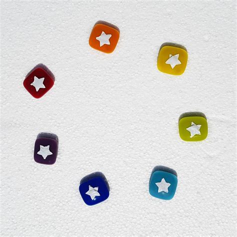 Rainbow Star Magnets Set Of 7 Mini Fused Glass Handmade Etsy Uk