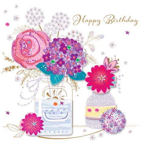 It is fun to send love with happy birthday flowers,flowers are an amazing way to say happy birthday. Vase Flowers Happy Birthday Greeting Card | Cards | Love Kates