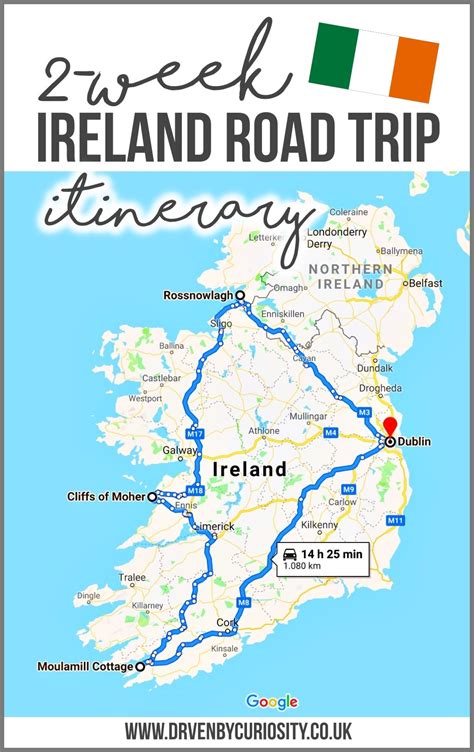 Ireland Road Trip Map 2 Week Itinerary Ireland Road Trip Ireland