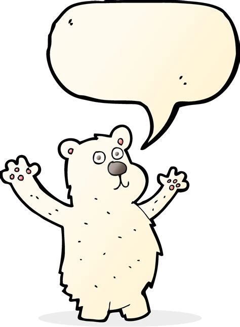 Cartoon Funny Polar Bear With Speech Bubble 12312400 Vector Art At Vecteezy