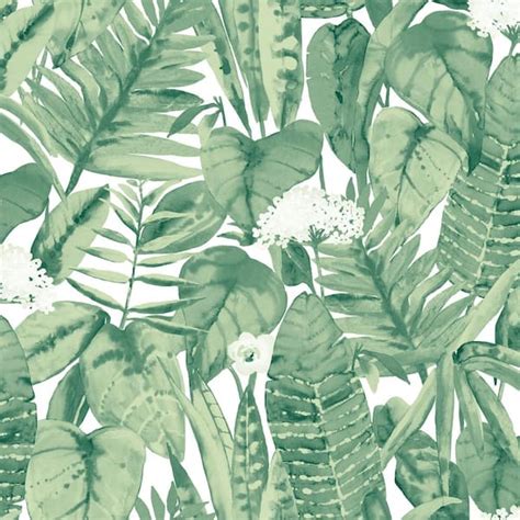 Tempaper Tropical Jungle Green Peel And Stick Wallpaper Covers 56 Sq