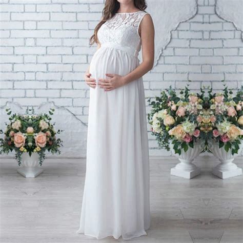 Buy Women Pregnant Lace Long Maxi Maternity Gown Photography Props Dress Clothes At Affordable