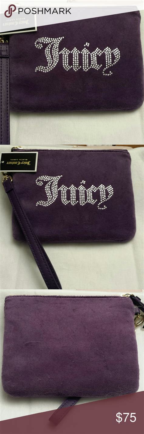 Juicy Couture Black Label Purple Velvet Wristlet Purple Velvet Juicy