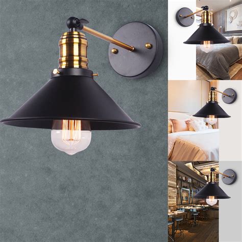 ( 4.0) out of 5 stars. Wall Lamp Plug-in Cord Industrial Wall Sconce, Black ,with On/Off Switch, E27 Base 1-Light ...