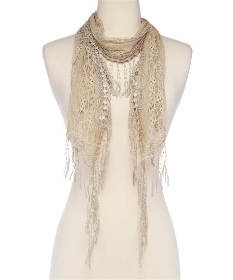 Oussum Tan Lightweight Scarfs For Women Triangle Scarves With Fringes