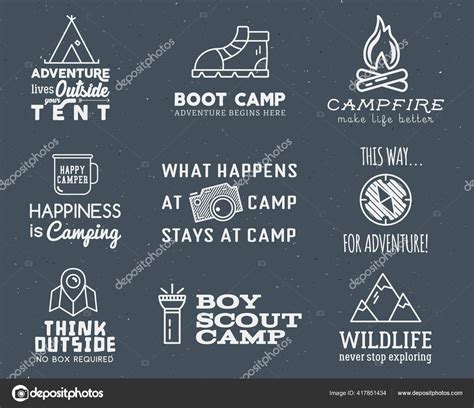 Dise O Del Logo Del Camping Con Tipograf A Elementos Viaje Hoguera