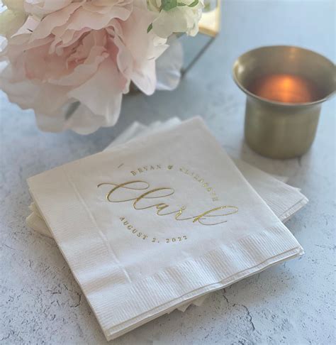 Last Name Wedding Napkins Rehearsal Dinner Engagement Party Etsy