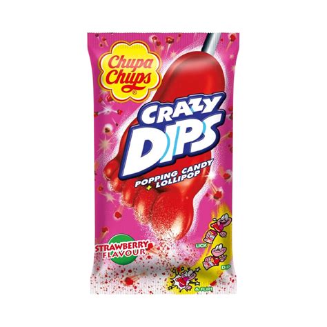 Chupa Chups Crazy Dips Popping Candy Strawberry 14g Usa Bites