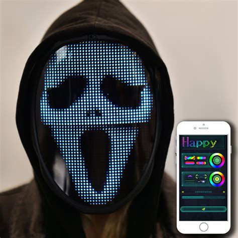 Led Programmable Shining Screen Full Face Mask With App Etsy
