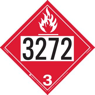 UN 3272 Hazard Class 3 Flammable Liquid Rigid Vinyl ICC