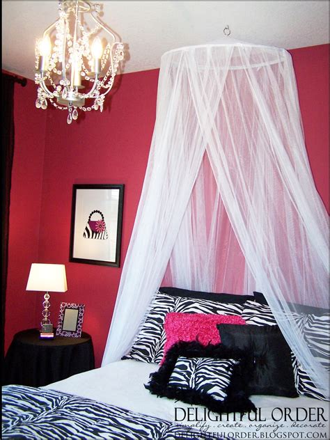 Canopy beds, which have been long considered a sign of luxury, which were carved and decorated the most expensive ways possible, stopped being not for all and now this is affordable luxury you can get. Delightful Order: Hot Pink, Black and White Girls Room ...