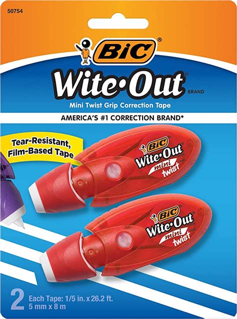 Bic Wite Out Mini Twist Correction Tape White Tear
