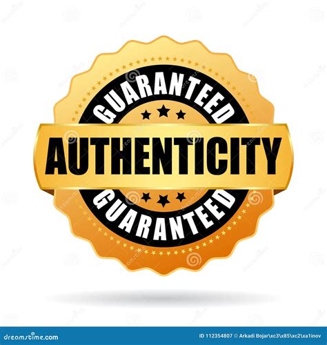 Authenticity Guaranteed Gold Vector Emblem Stock Vector Illustration
