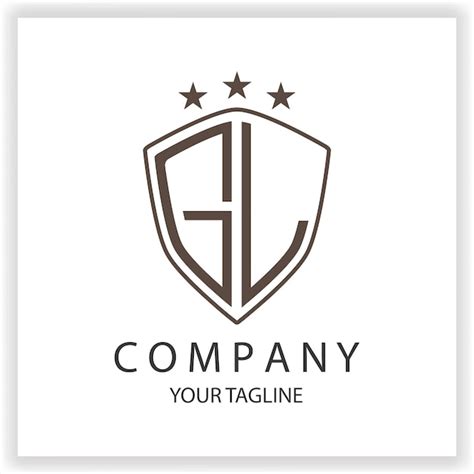 Premium Vector Gl Logo Monogram With Shield Shape Isolated Black