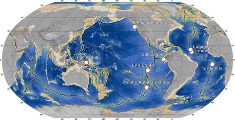 Map Showing The Sites Of Global Mid Ocean Ridge Systems And Submarine