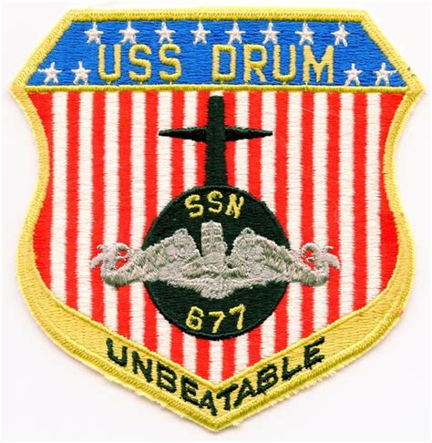 1970s Submarine Patch For Uss Drum Ssn 677 Flying Tiger Antiques