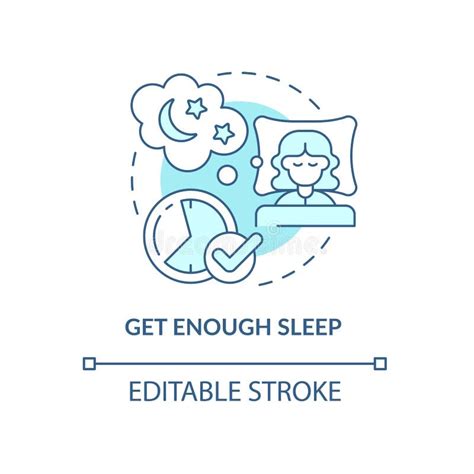 Get Enough Sleep Blue Concept Icon Stock Vector Illustration Of Sleep