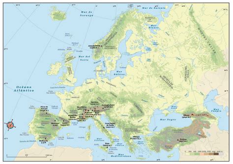 Europa Físico Mapas Murales Personalizados Laminados Forex Foam