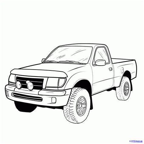 How To Draw A Pickup Truck Pickup Truck Step By Step Trucks