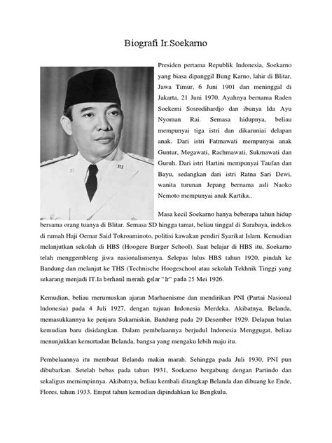 Biografi Soekarno Singkat Dan Lengkap Riset