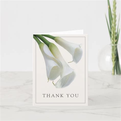 Elegant White Calla Lilies Thank You Zazzle Com