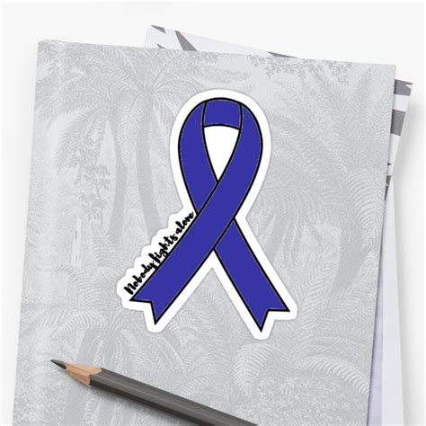Blue Colon Cancer Ribbon Sticker By Anneweidner10 Redbubble