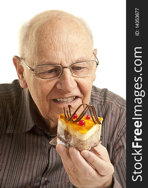 Senior Man Eating A Cake Free Stock Images And Photos 14353677