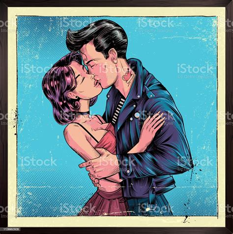 Couple Kissing Pop Art Illustration Stock Illustration Download Image