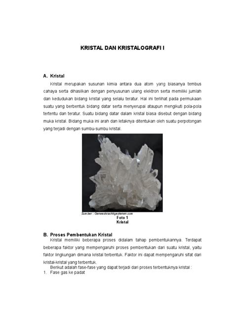 Pdf Kristal Dan Kristalografi Dokumen Tips
