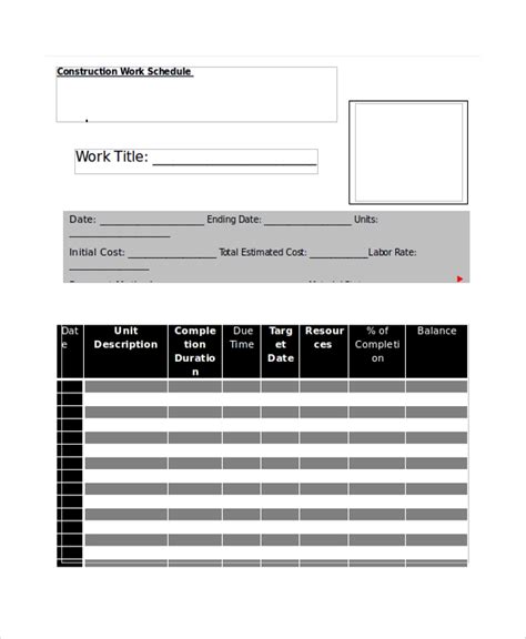 Free 12 Sample Work Schedules In Pdf Ms Word Excel