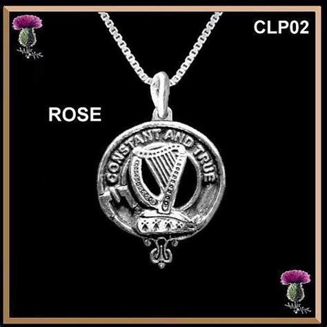 Rose Clan Crest Scottish Pendant Clp02 Etsy Sterling Silver