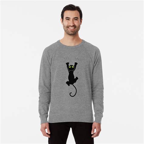 Funny Cat Grabbing Lightweight Sweatshirt For Sale By Rott515 Redbubble