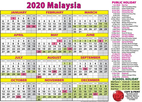 Kalender Tahun 2020 Malaysia Penasaran Dengan Hari Libur Nasional Dan