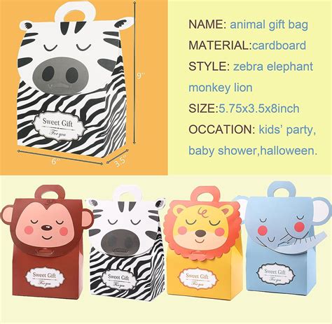 Buy Animal Goodie Bags For Kids Birthday Party Favor Boxes For Baby