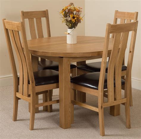 If you are looking at classic oak wood extending dining tables and chairs, we would always. Edmonton Solid Oak Extending Oval Dining Table With 4 ...