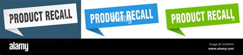 Product Recall Banner Product Recall Speech Bubble Label Set Product