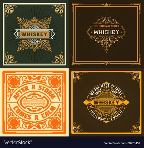 Set Of 4 Vintage Labels Western Style Royalty Free Vector