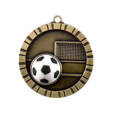 3 D Gold Soccer Medals