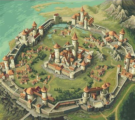 Fantasy Town Fantasy City Map Fantasy World Map Fantasy Castle