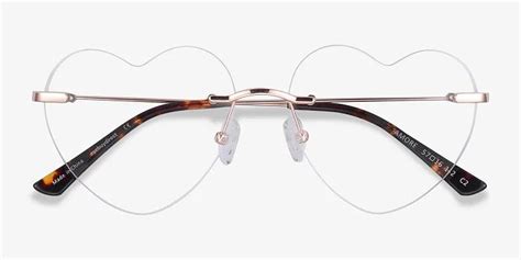 Amore Heart Rose Gold Frame Eyeglasses Eyebuydirect In 2021 Eyebuydirect Heart Shaped