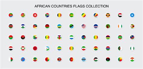 African Countries Flags Collection Neumorphism Style Vector Eps 10